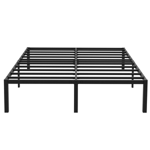 Queen Bed Frame with Underbed Storage Space, Metal Heavy Duty Platform Mattress Foundation, Easy Assembly, No Box Spring Needed, Black, 14 Inch Height