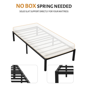 Twin Bed Frames 14 Inch High, Quick Assembly No Box Spring Needed Mattress Foundation with Storage Space
