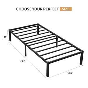 Twin Bed Frames 14 Inch High, Quick Assembly No Box Spring Needed Mattress Foundation with Storage Space